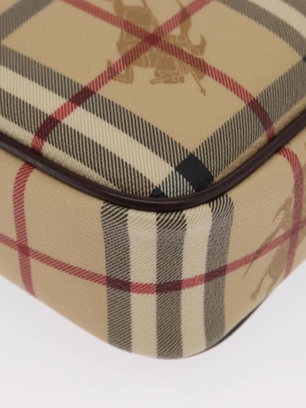 BURBERRY Nova Check Clutch Bag PVC Leather Beige Auth BA10320M - Picture 3 of 16